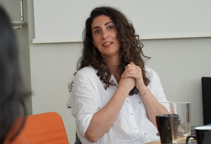 Close-up of Maria Aziz during the themed day on entrepreneurship.