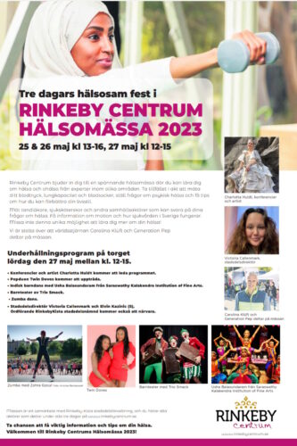 Reklamaffisch för hälsomässan i Rinkeby..